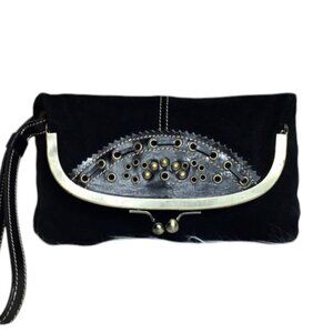 Rafe New York black suede clutch purse bag  Mint Condition